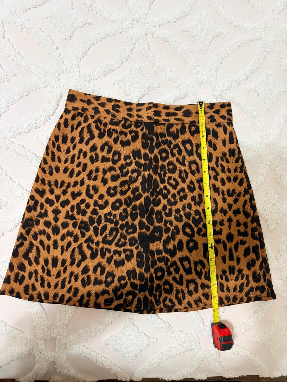 ADORA Leopard Print A-Line Mini Skirt - Brown/Black